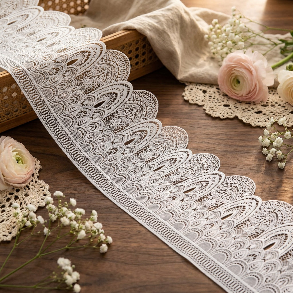 LaceCraze White Cathedral Gothic Lace Trim