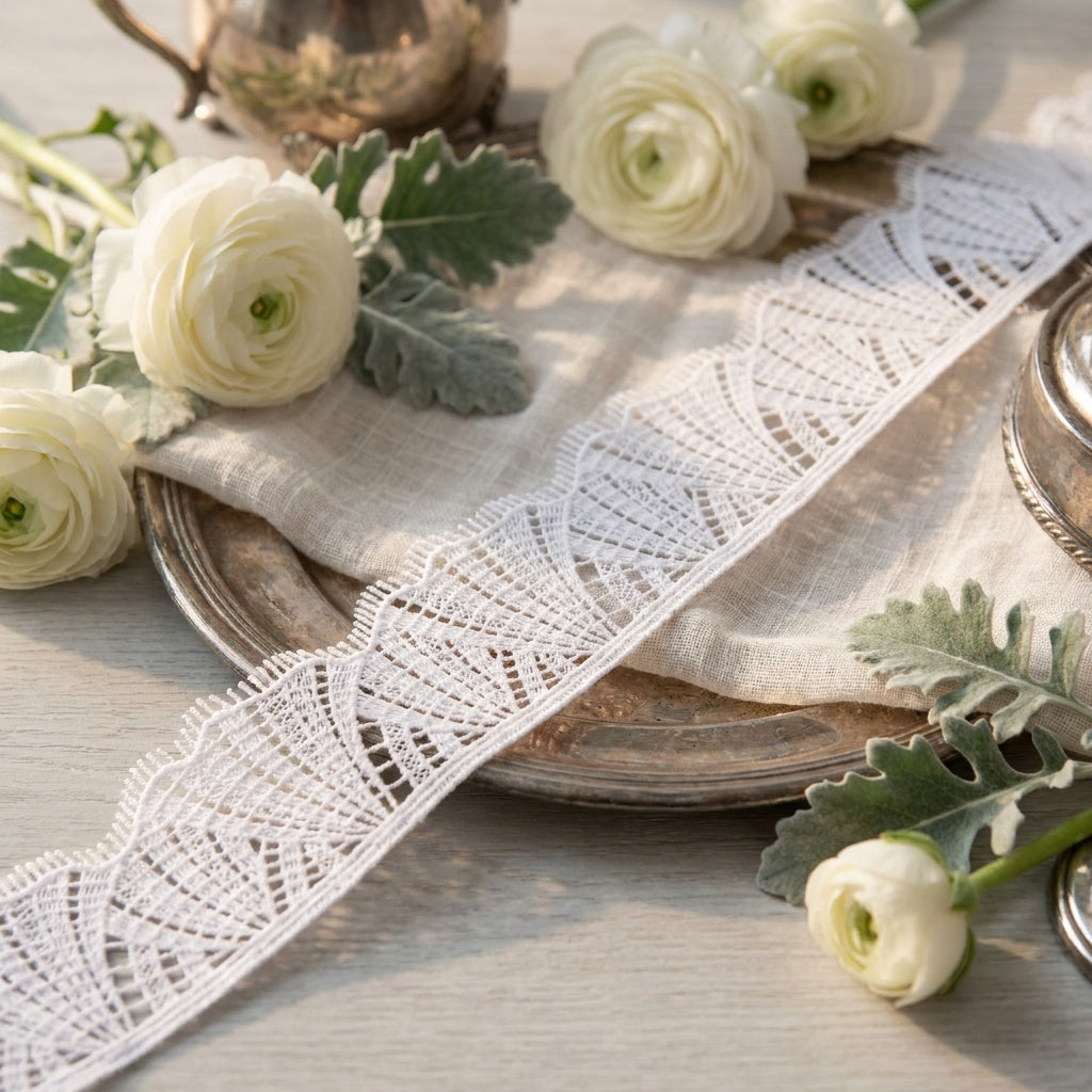 LaceCraze Fan Stripe Scallop Lace Trim