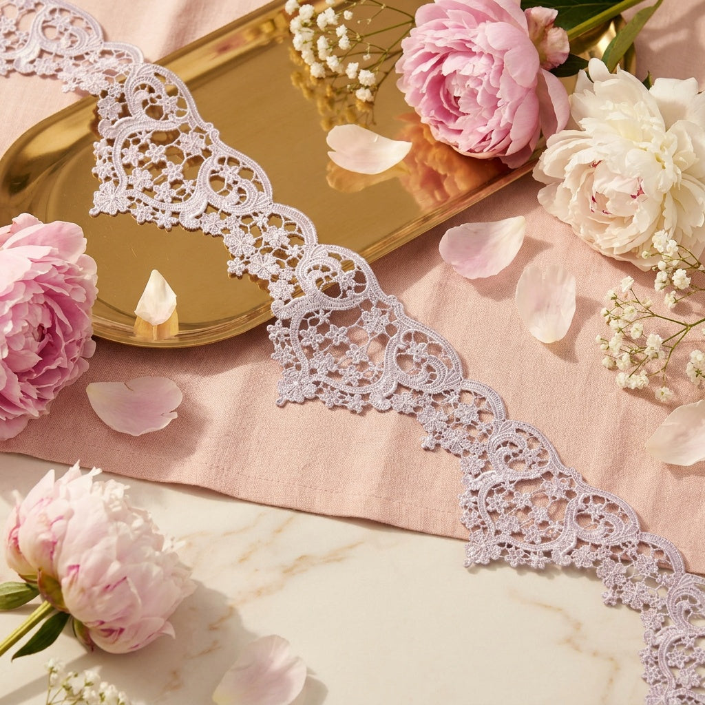LaceCraze Peak Multi-Flower Scroll Lace Trim