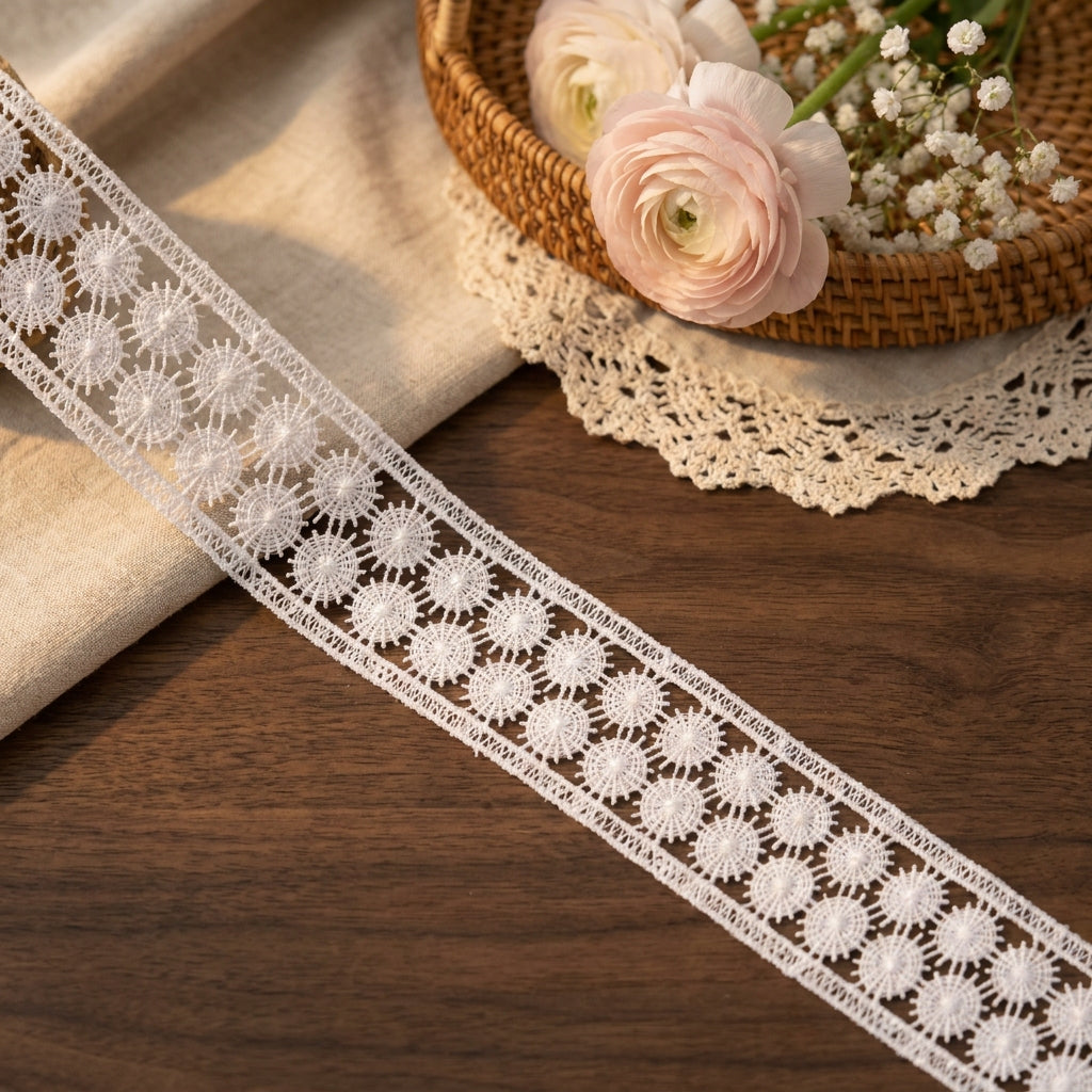 Double Row Hexagonal Mesh Lace Ribbon