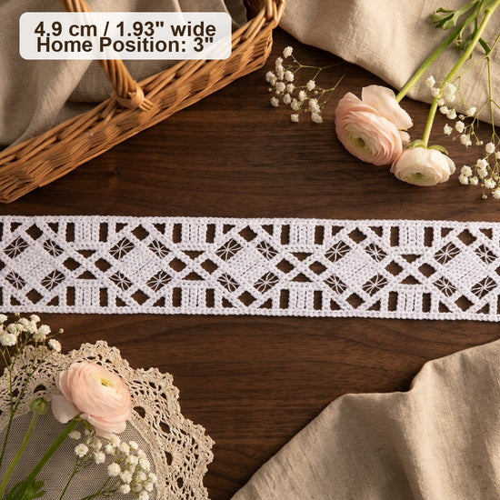 Interlaced Rhombus & Rectangle Hollow Lace Ribbon