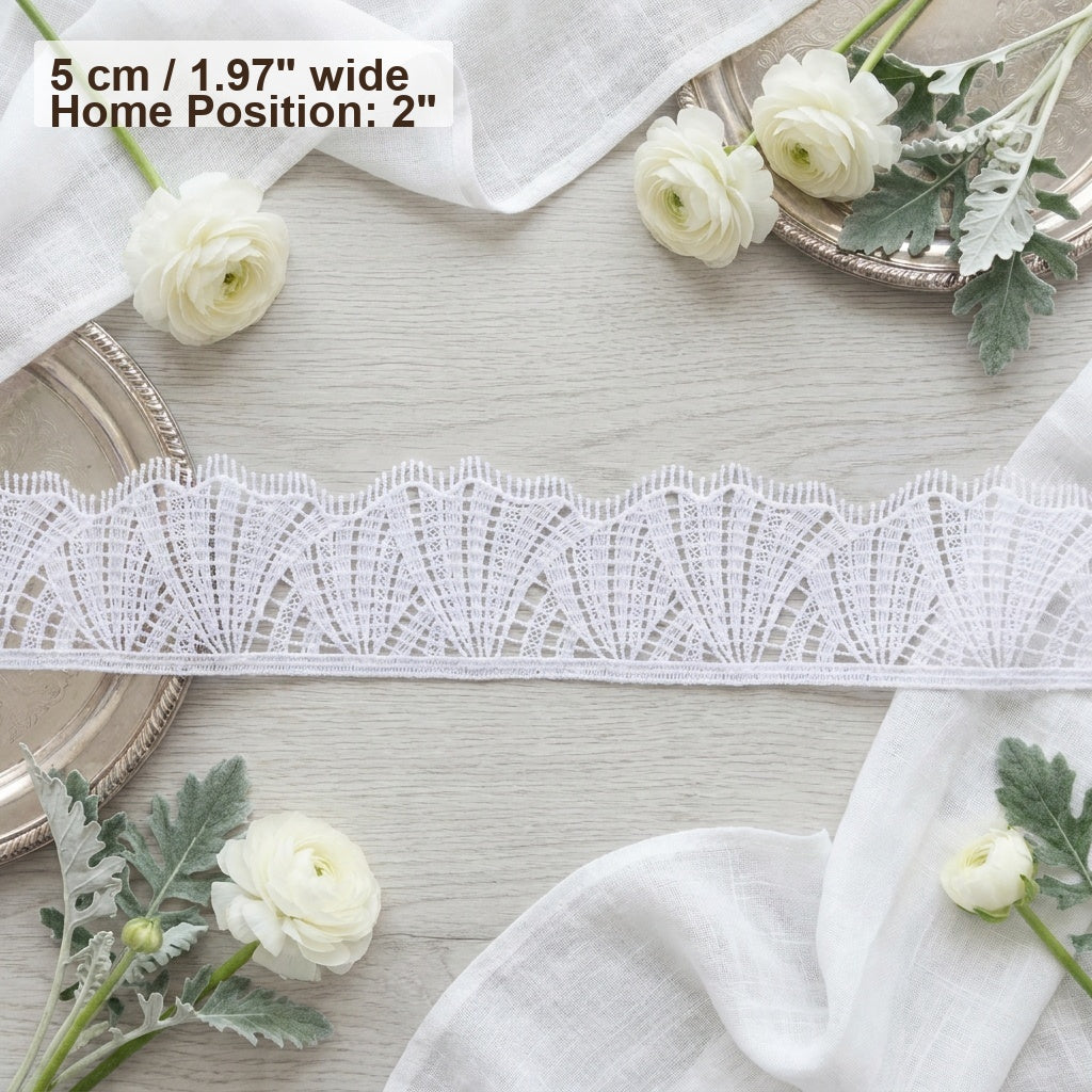 LaceCraze Fan Stripe Scallop Lace Trim