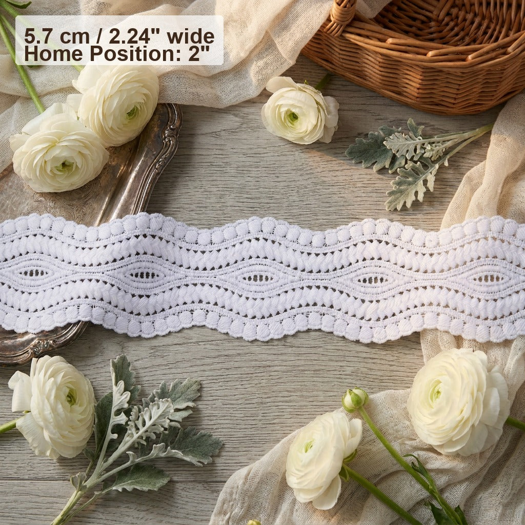 Multi-layer Parallel Wavy Dot Lace RibbonMulti-layer Parallel Wavy Dot Lace Ribbon