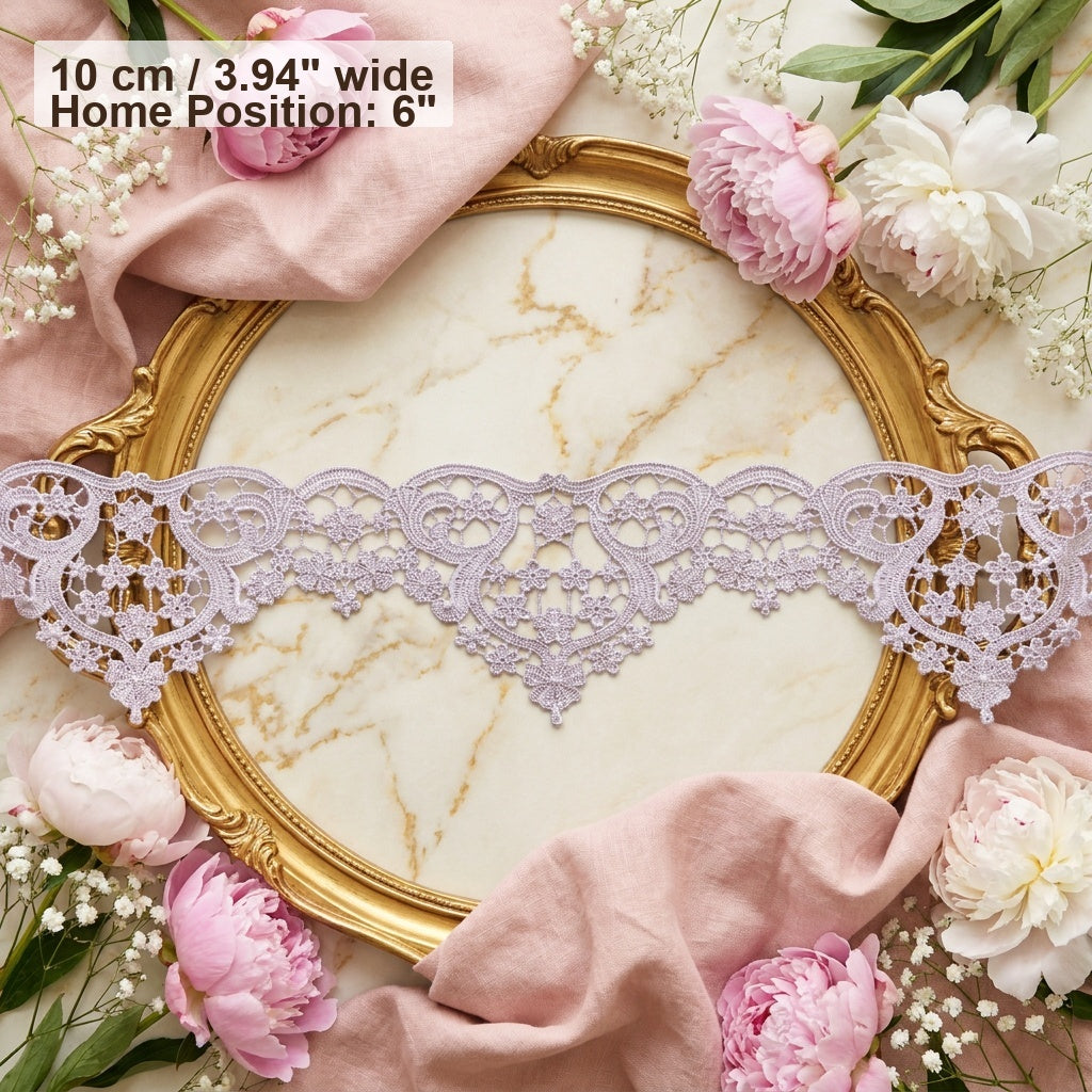 LaceCraze Peak Multi-Flower Scroll Lace Trim