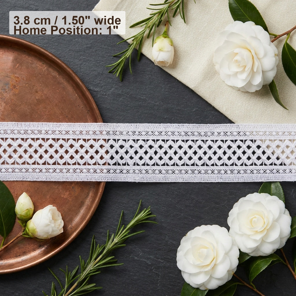 LaceCraze Double Border Dot Diamond Lace Ribbon