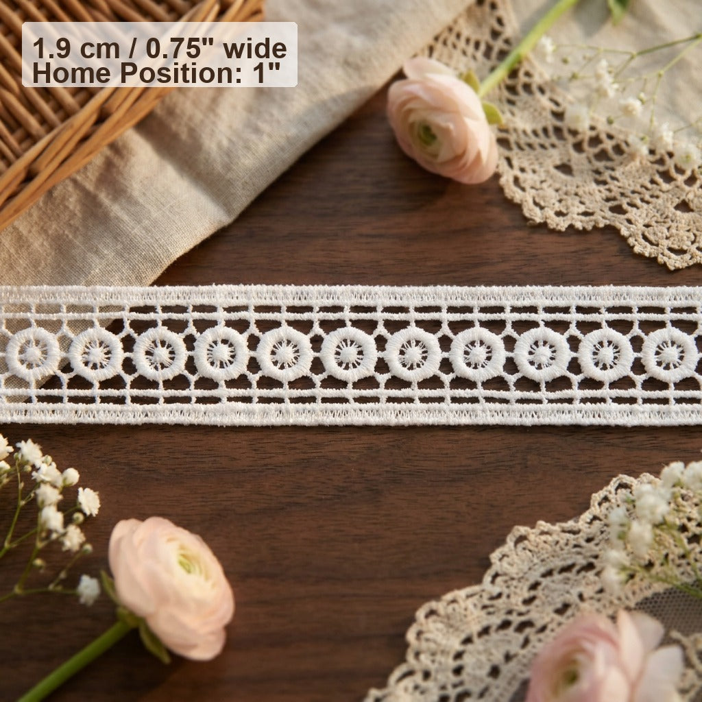 LaceCraze Sun Ring Dot Grid Lace Ribbon