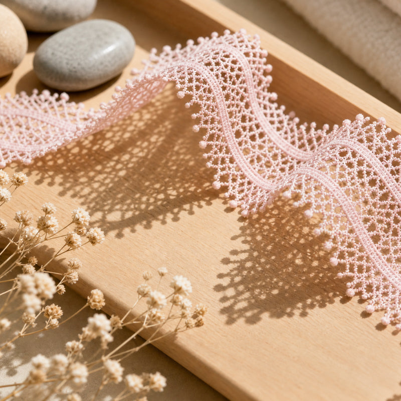LaceCraze Coral Branch Lace Ribbon
