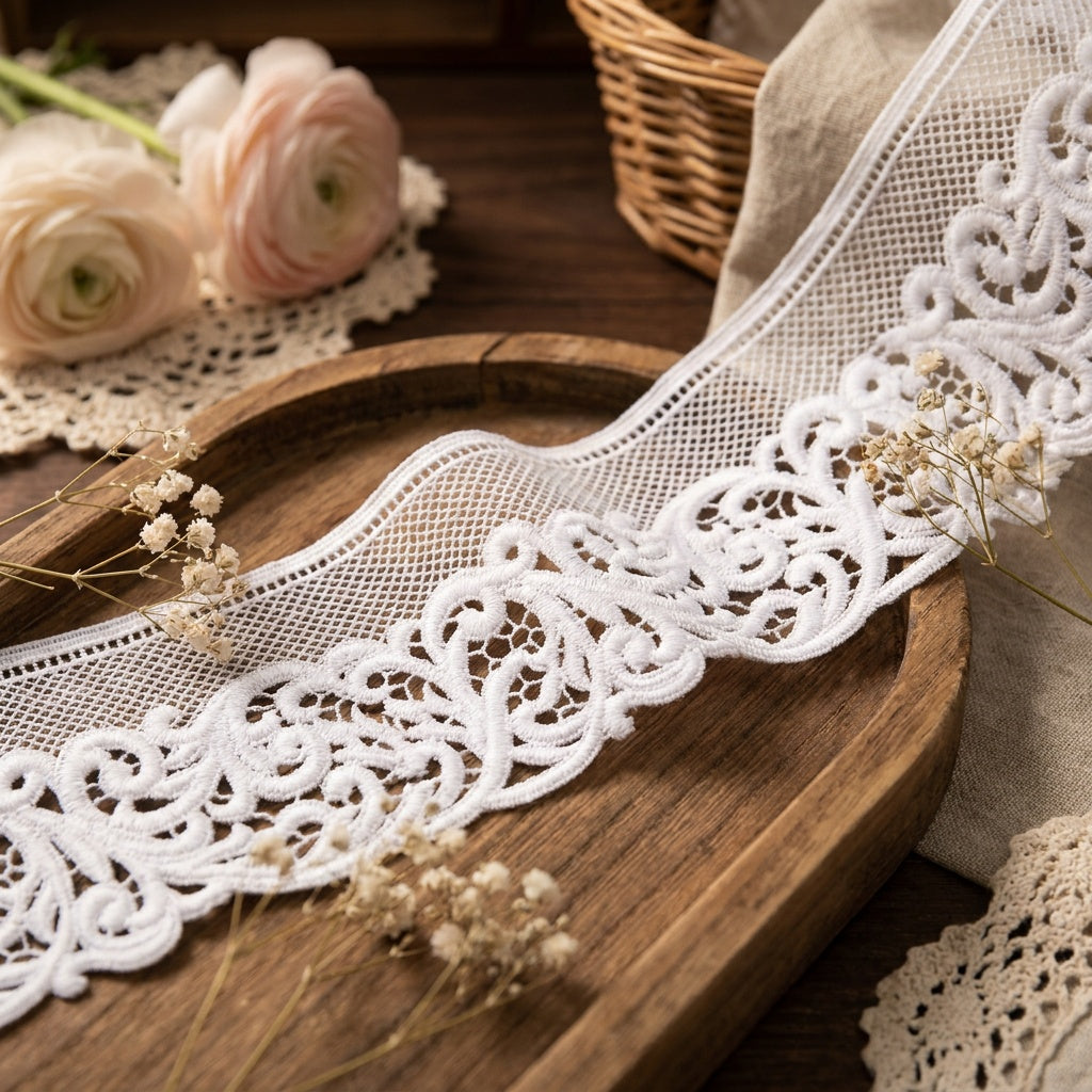 LaceCraze Baroque Scroll Mesh Lace Trim