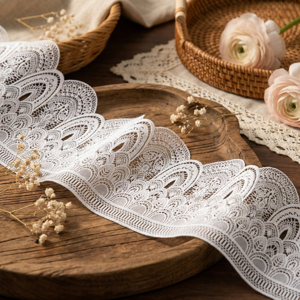 LaceCraze White Cathedral Gothic Lace Trim