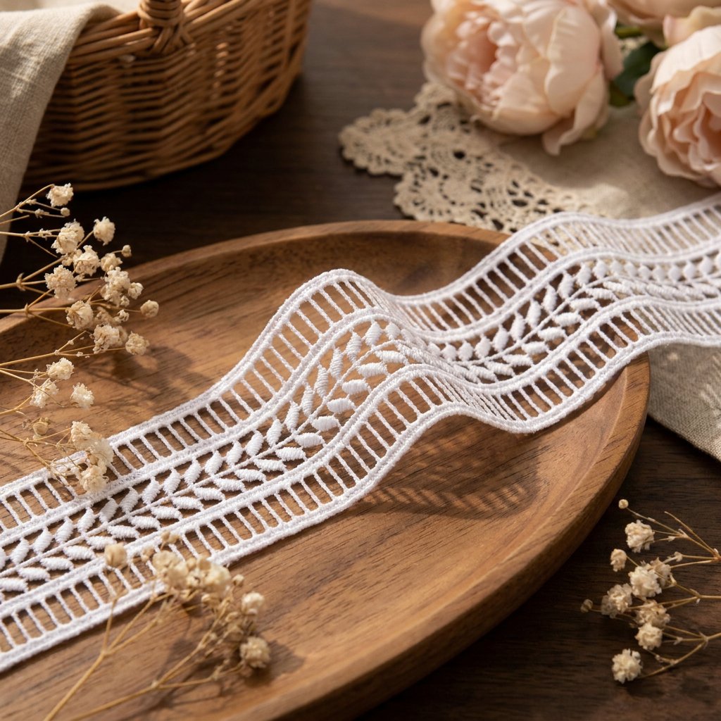 Double Strip Wheat Ear Geometric Lace Ribbon