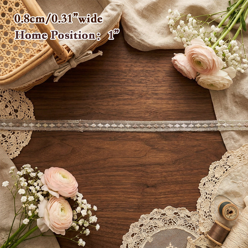 LaceCraze Star Mesh Embroidered Ribbon
