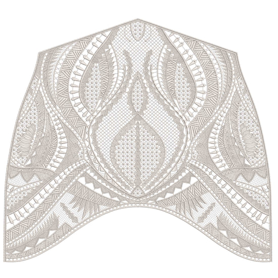 Petal-Geometric Fan-Lace Applique Embroidery-N2006966