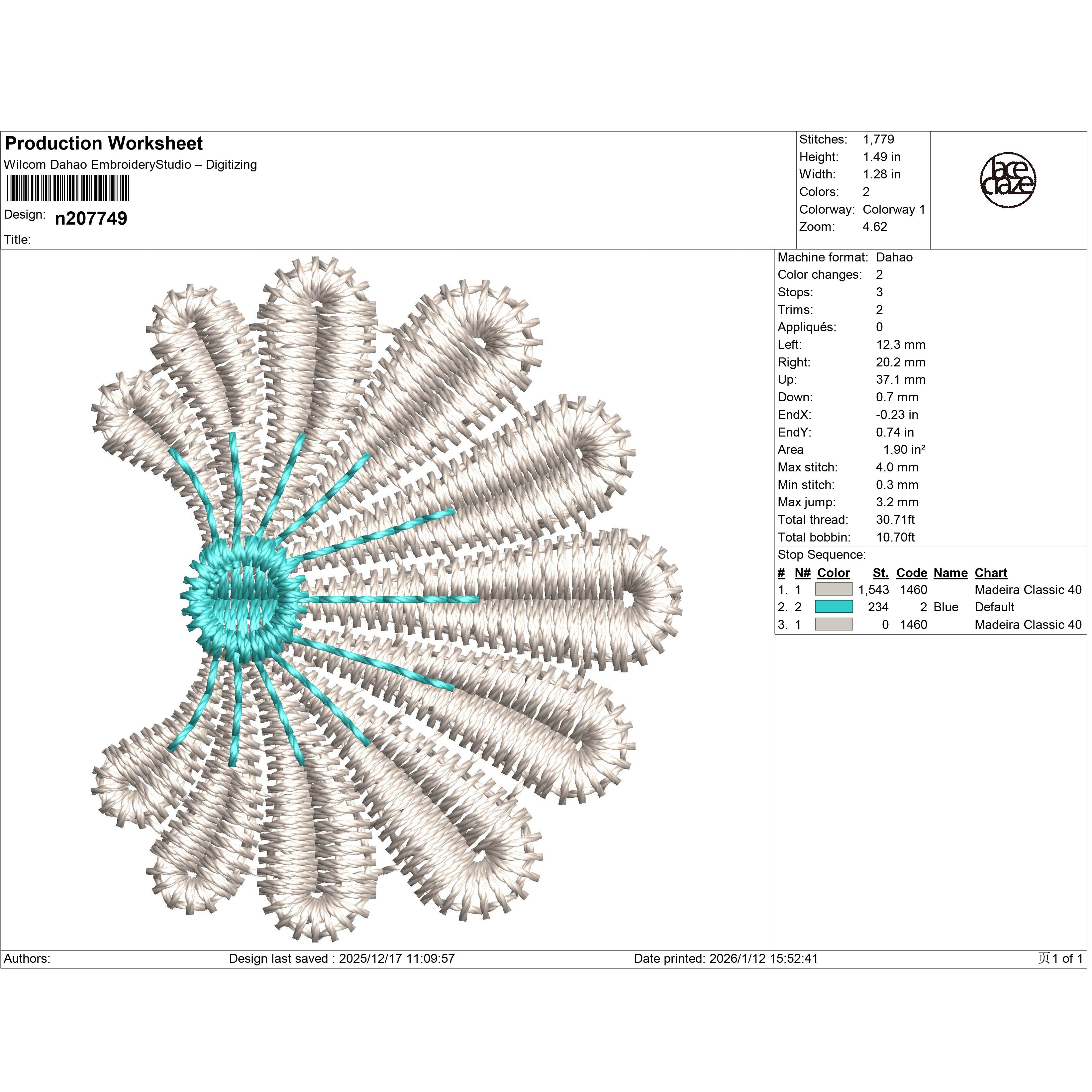 Geometric Macramé Lace Embroidery-N207719