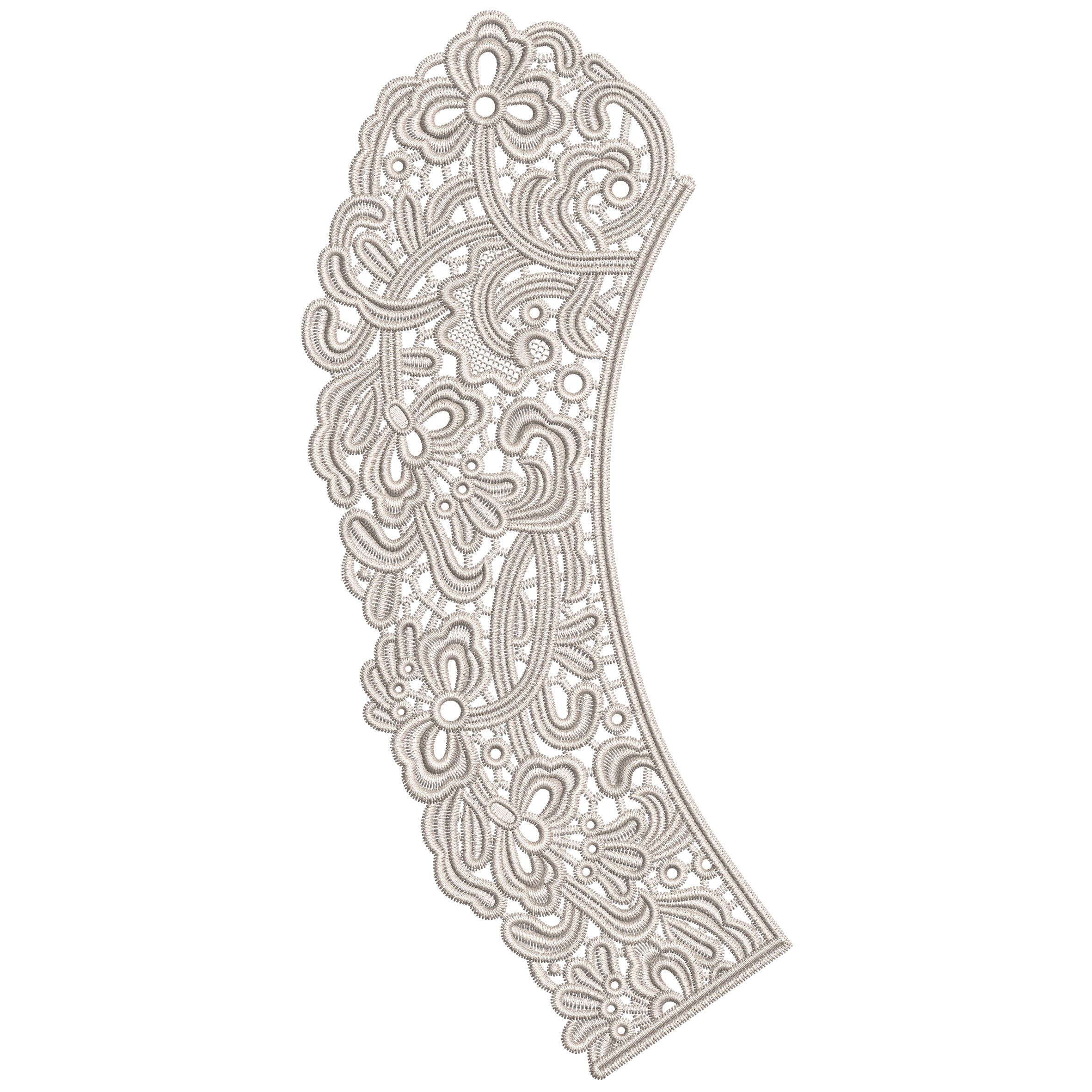 Floral Scroll Lace Collar Embroidery-N409266A