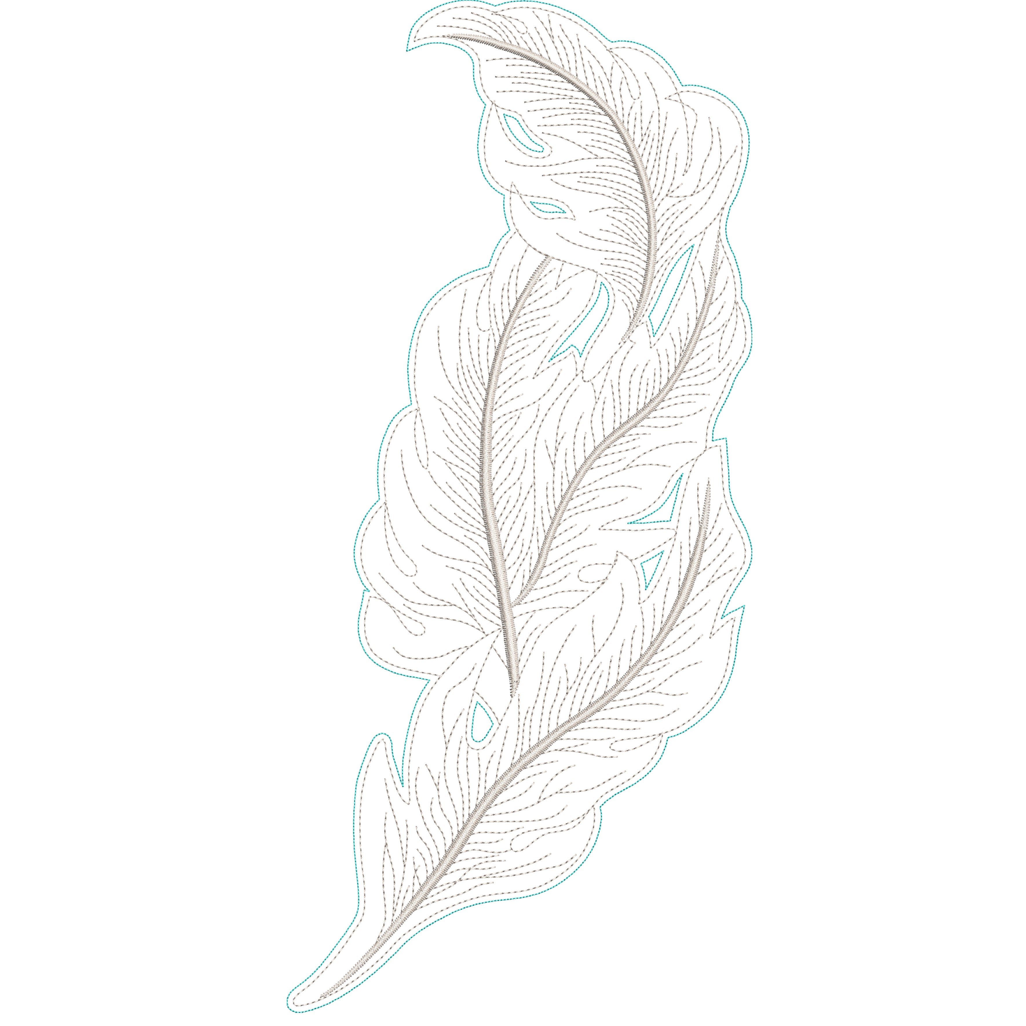 Elegant Feather Lace Embroidery-N606411