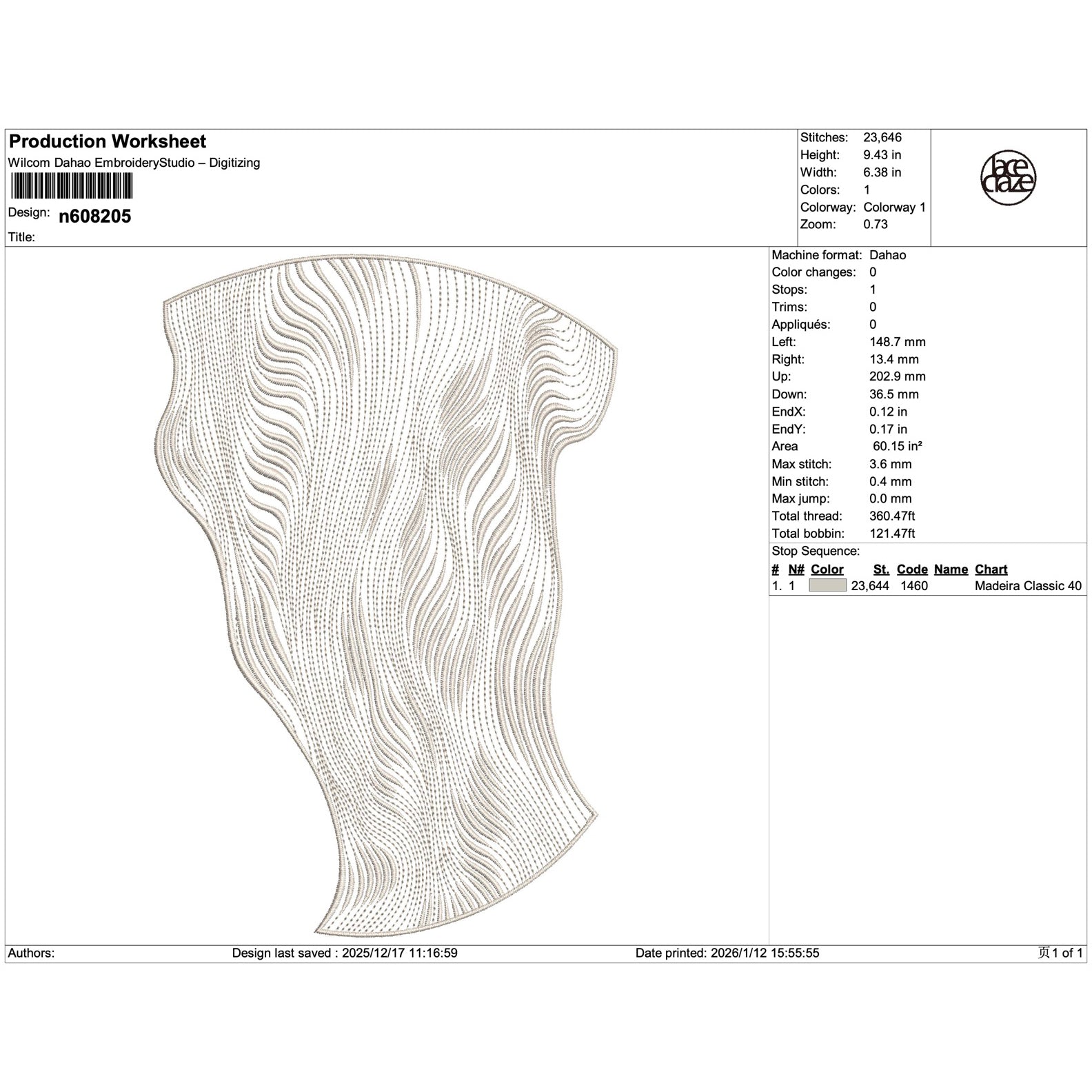 Flowing Wave Lace Embroidery-N608205