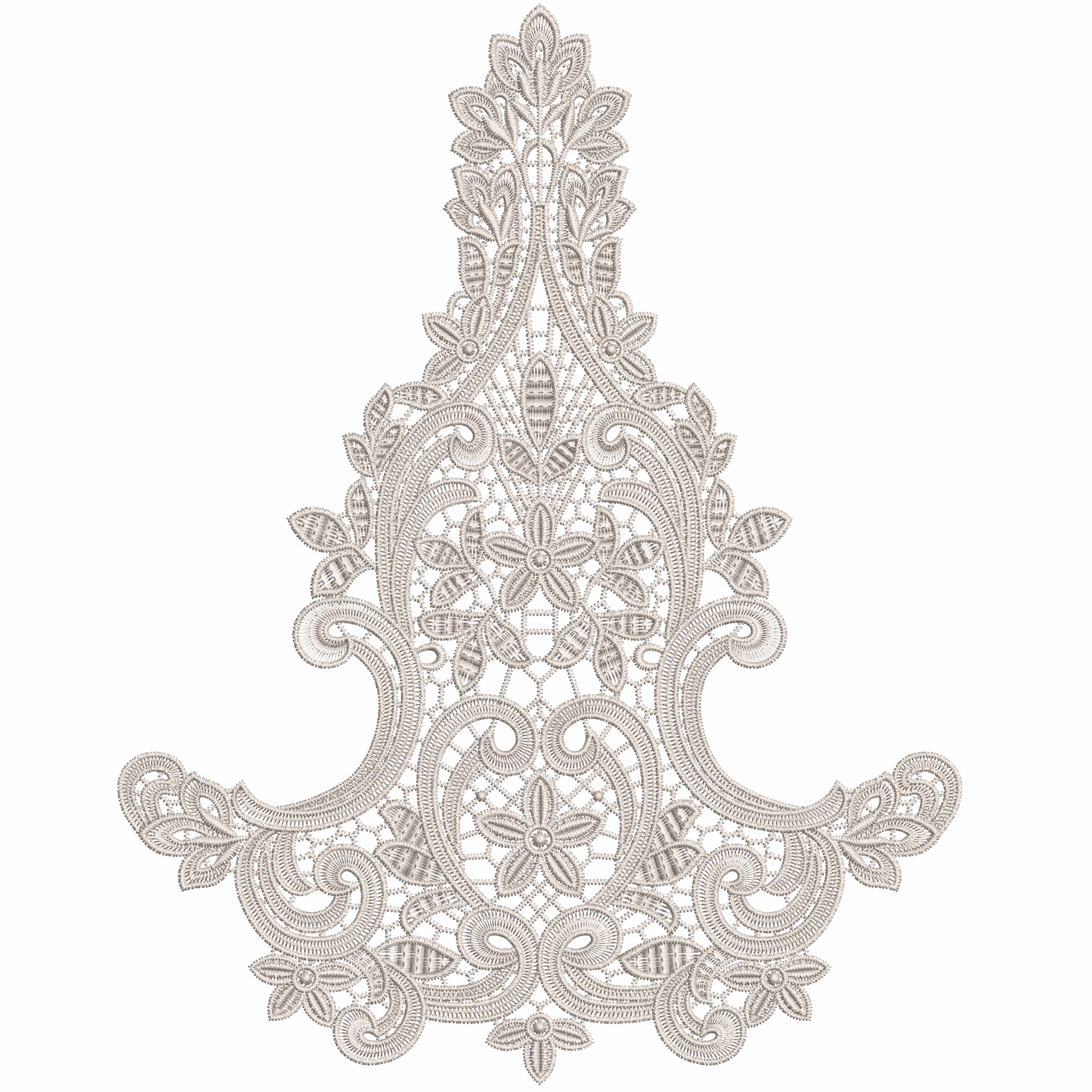 Paisley Scroll Lace Applique Embroidery-N806711