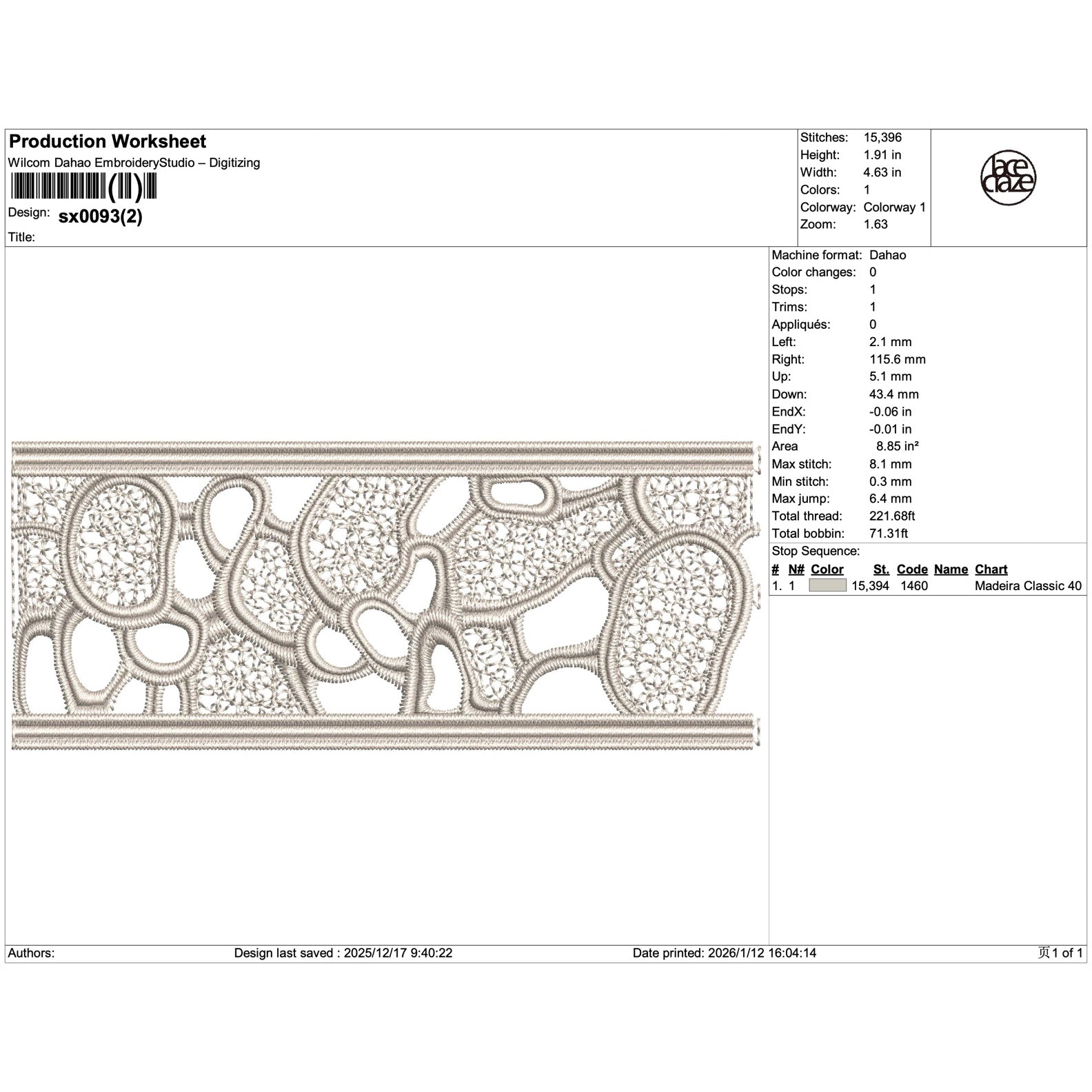 Organic-Patterned Lace Trim Embroidery-SX0093