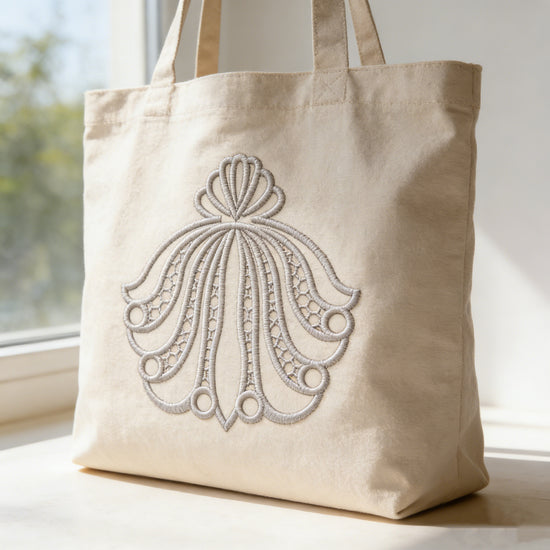 Fan-Shaped Honeycomb Lace Applique Embroidery-N809656