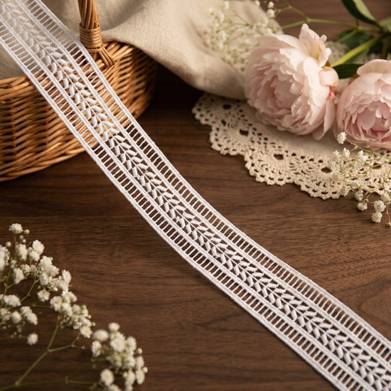 Double Strip Wheat Ear Geometric Lace Ribbon
