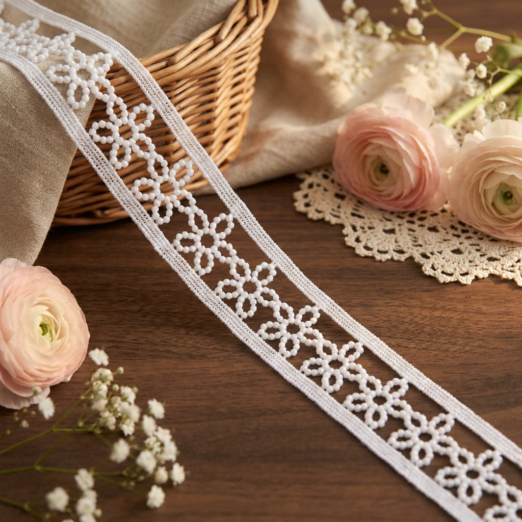 Continuous Hollow Five-Petal Flower Lace Ribbon