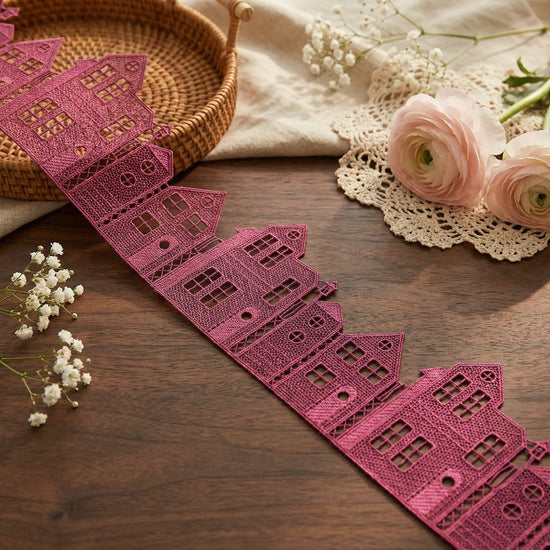 LaceCraze Magenta Townhouse Lace Trim