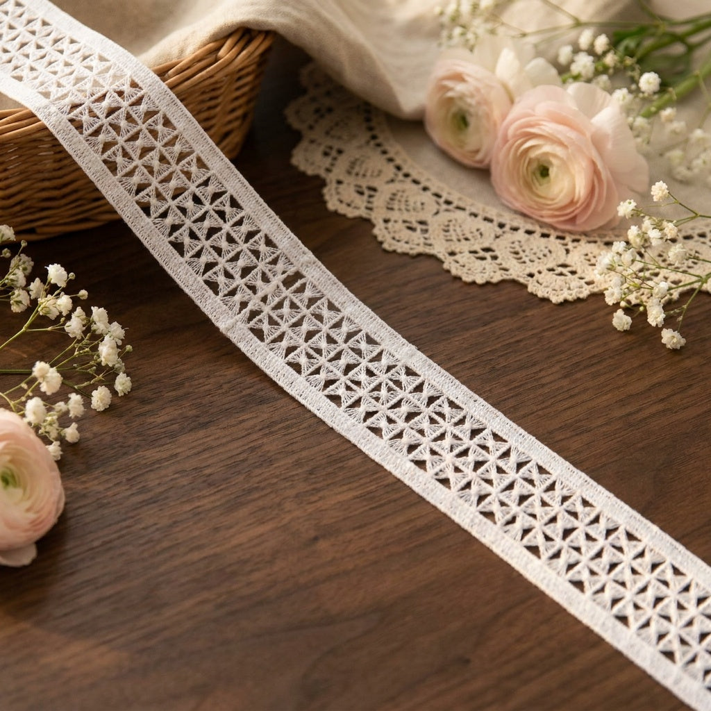 LaceCraze Grid Cross Lace Ribbon