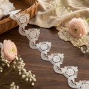 LaceCraze 3D Rose Leaf Dot Scallop Lace Trim