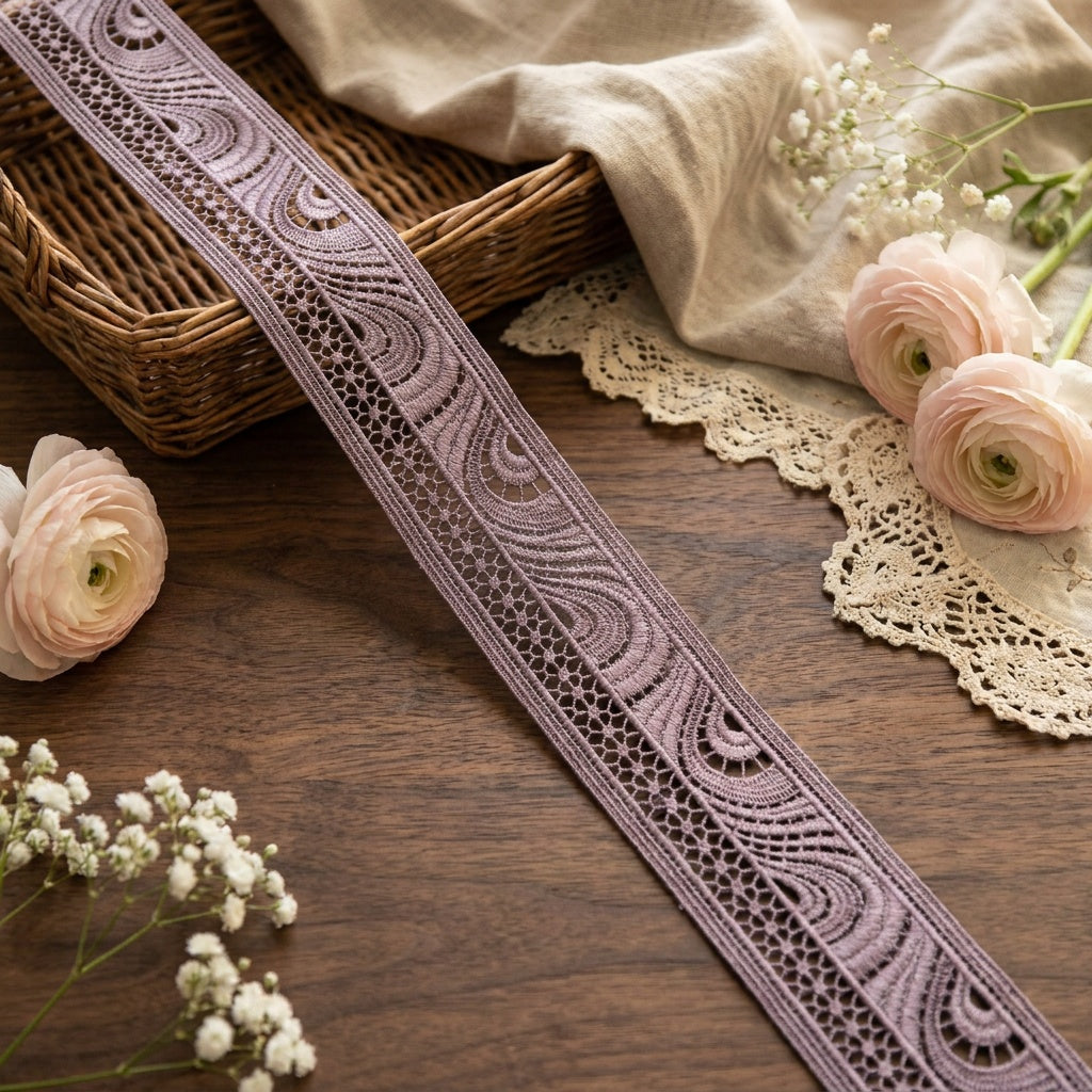 LaceCraze Layered Crescent Honeycomb Lace Ribbon