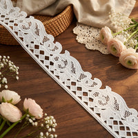 LaceCraze Scroll Leaf Diamond Grid Lace Trim