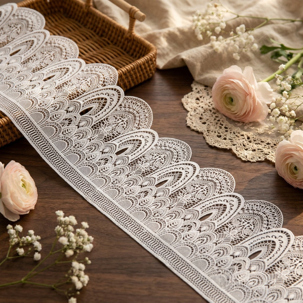 LaceCraze White Cathedral Gothic Lace Trim
