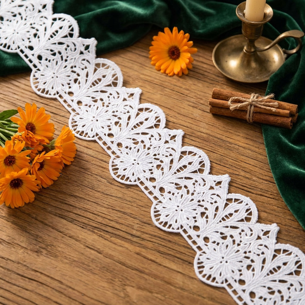 LaceCraze Vintage Multi-petal Floral Arch Lace Trim