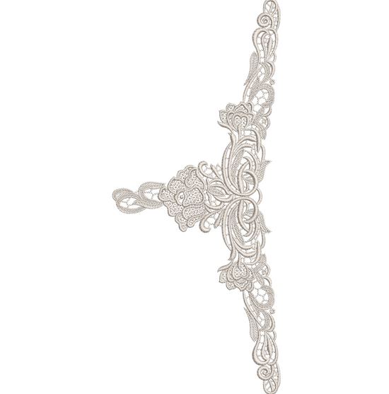 Ornate Scroll Lace Corner Embroidery
