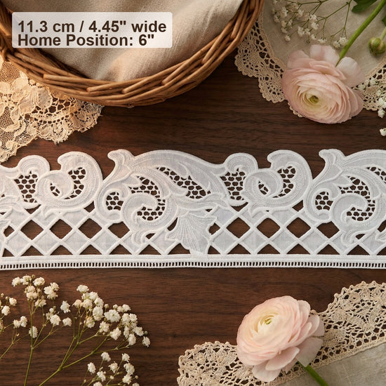 LaceCraze Scroll Leaf Diamond Grid Lace Trim