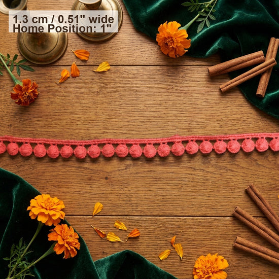 LaceCraze Pom-pom Oval Fringe Lace Trim