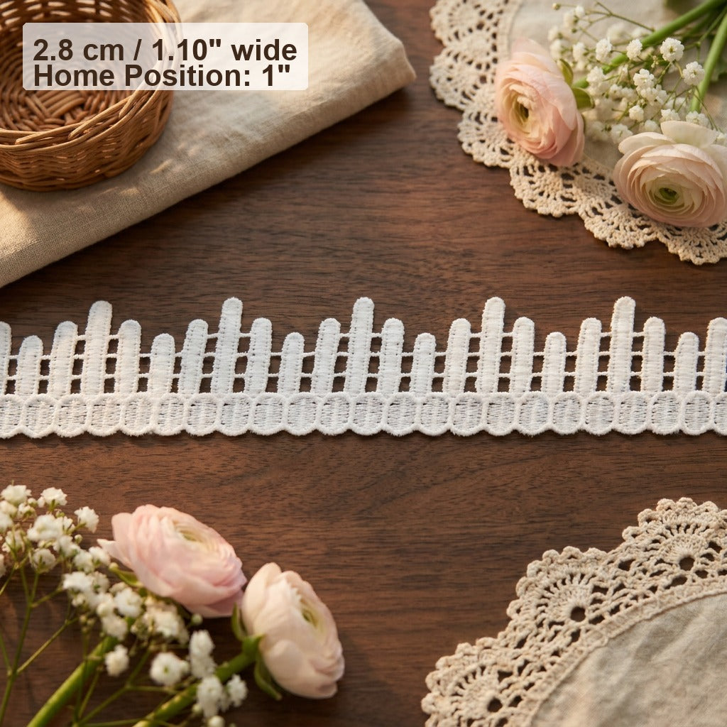 LaceCraze Staggered Vertical Oval Fringe Lace Trim