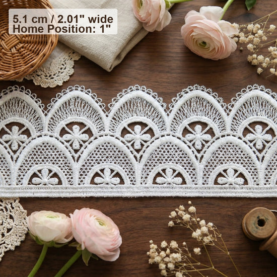 LaceCraze Double Layer Arch Four-Petal Floral Lace Trim