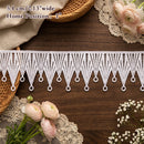 LaceCraze White Geometric Triangle Fringe Lace Trim