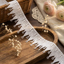 LaceCraze White Geometric Triangle Fringe Lace Trim