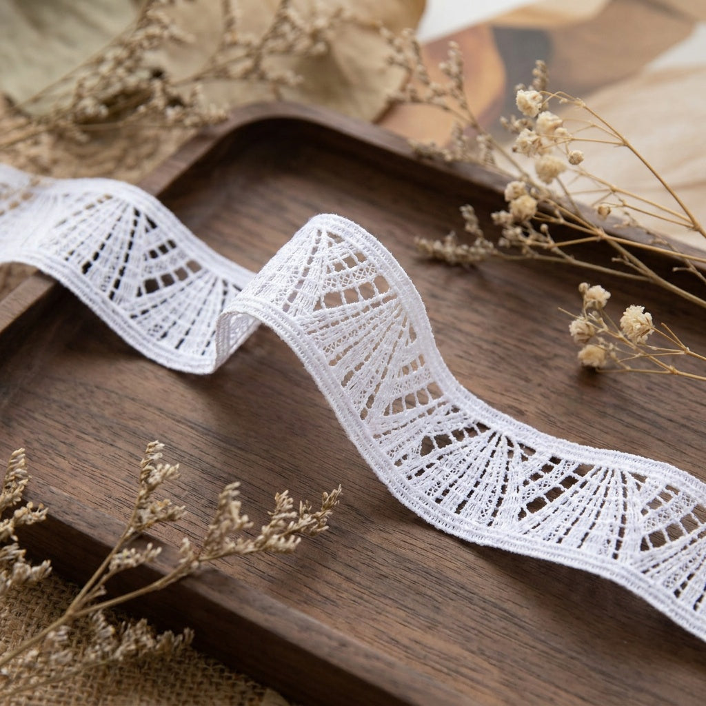 LaceCraze Diagonal Rhombus Mesh Lace Ribbon