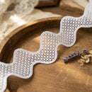Wavy Edge Dotted Mesh Lace Ribbon