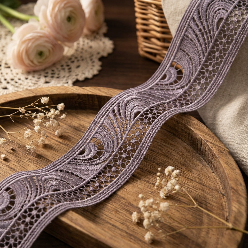 LaceCraze Layered Crescent Honeycomb Lace Ribbon