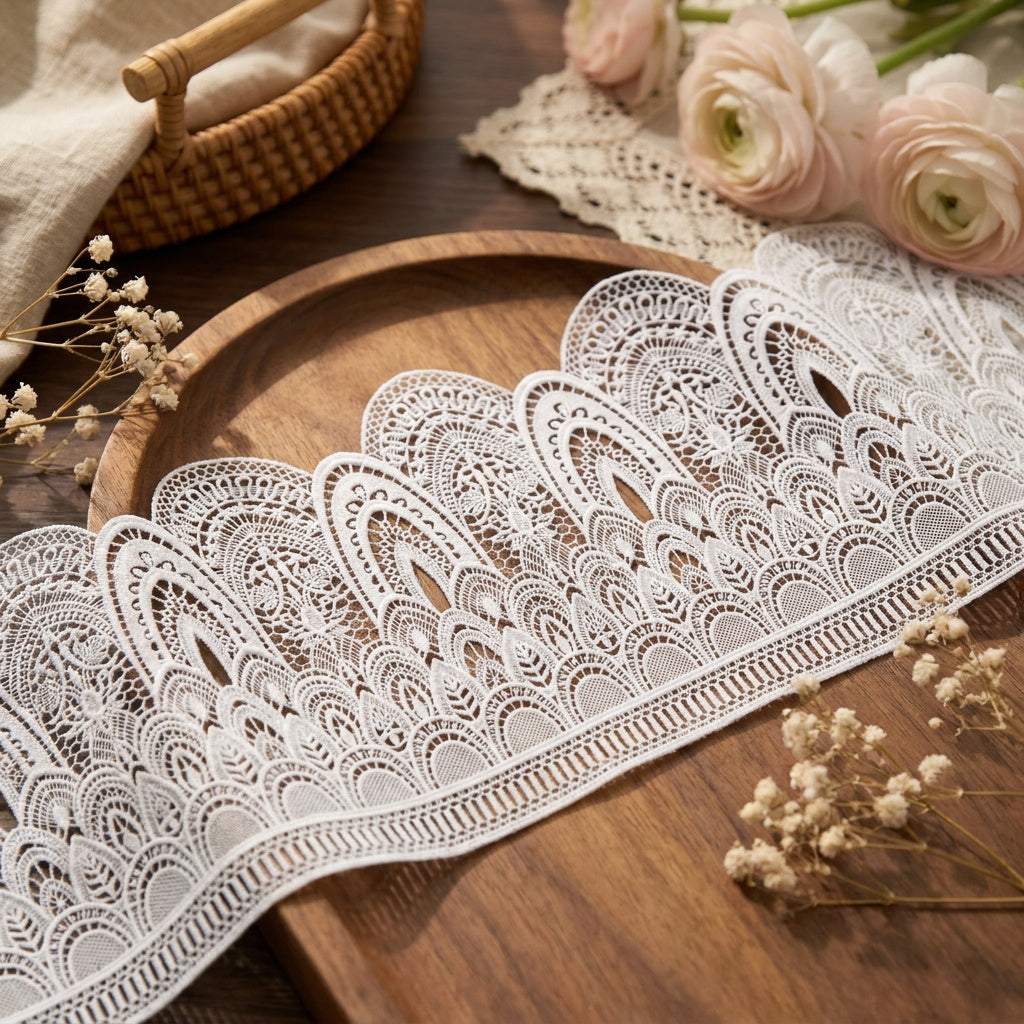 LaceCraze White Cathedral Gothic Lace Trim