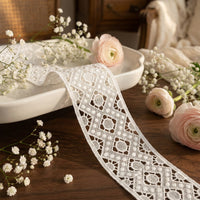 LaceCraze Diamond Circle Dot Mesh Lace Ribbon