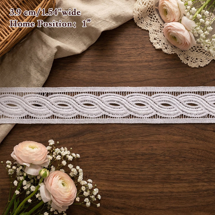LaceCraze White Braided Twist Lace Ribbon