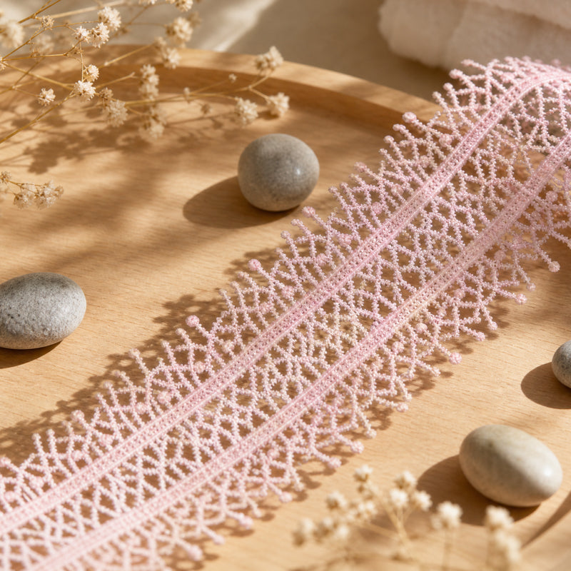 LaceCraze Coral Branch Lace Ribbon