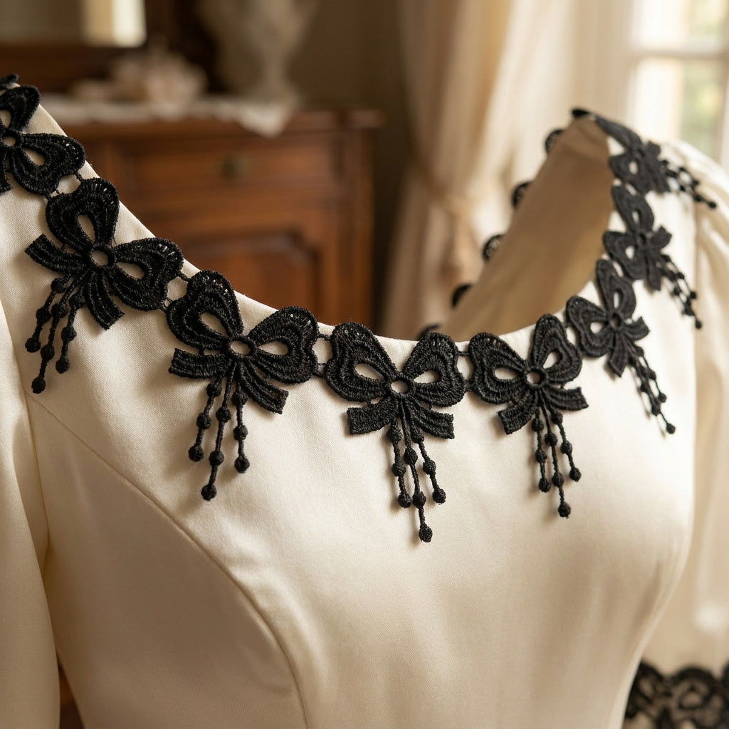 LaceCraze Bow Bead Tassel Lace Trim