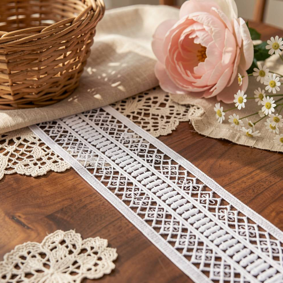 LaceCraze Diamond Lattice Vertical Bar Lace Ribbon