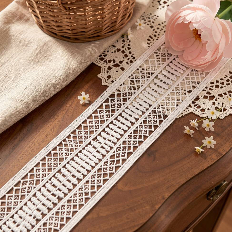 LaceCraze Diamond Lattice Vertical Bar Lace Ribbon