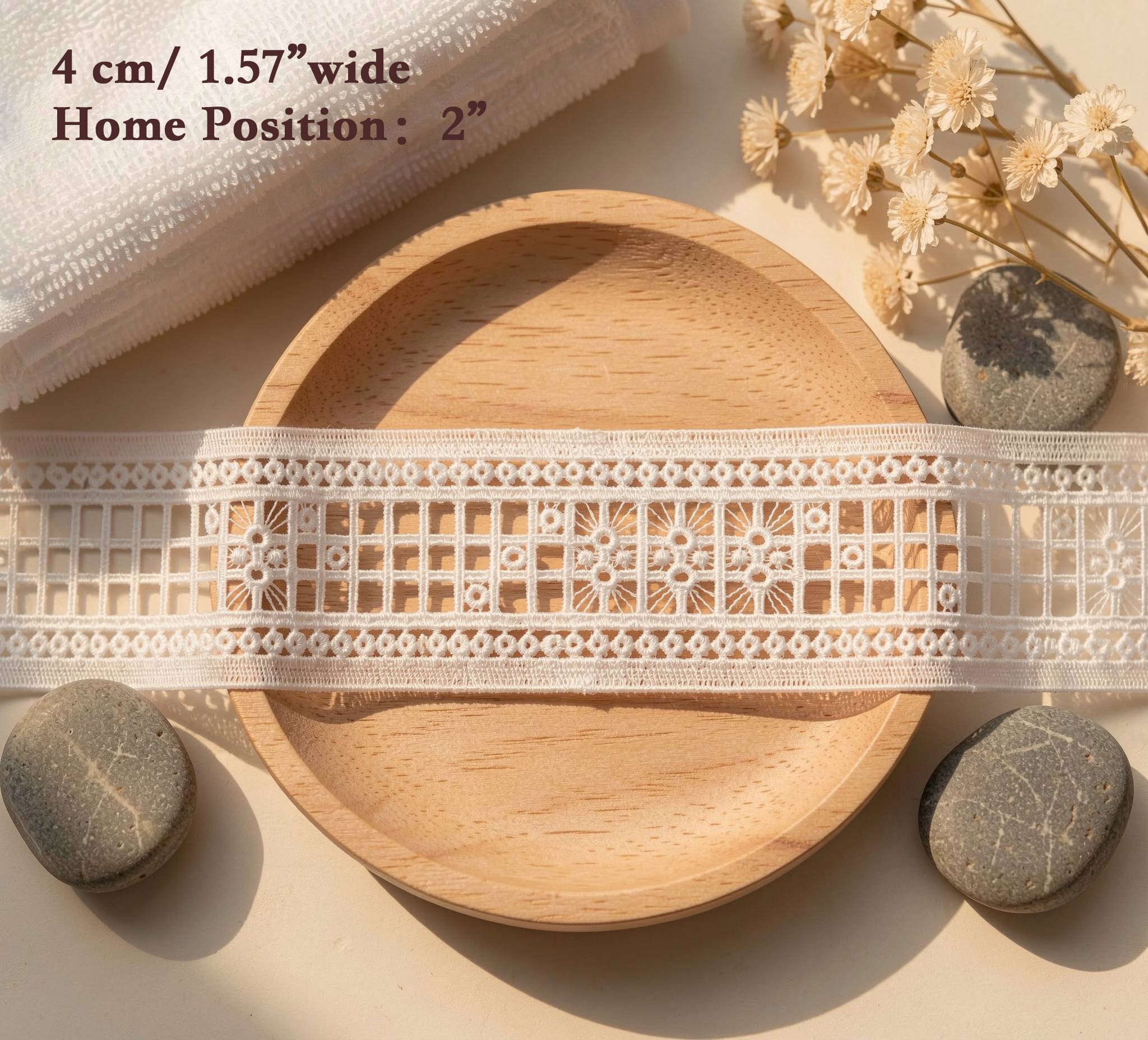 LaceCraze Geometric Starburst Grid Lace Ribbon